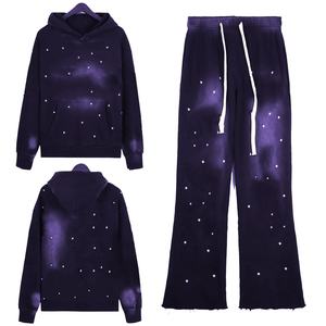 Econex Sports 2025 Acid Washed Rhinestone <b>Detail</b> Tracksuit for Adults Winter Clothing with Breathable Plus Size Set Style - Product Image 2