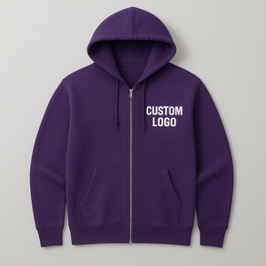 Fabricant de sweats à capuche zippés en molleton 100 % coton de haute qualité, faible MOQ, commandes en gros, 80/20 respirant, lourd, durable, streetwear - Product Image 1