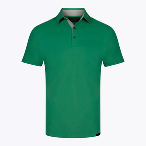 Polo de Punto de Manga Corta Verde para Hombre, Estilo Casual, Cierre de Botones, Corte Regular - Product Image 1