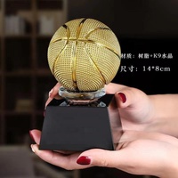 Trophée en métal en forme de petite boule dorée pour la compétition de football, basketball, soccer, récompense MVP, cadeau d'affaires, souvenir artisanal, vente en gros