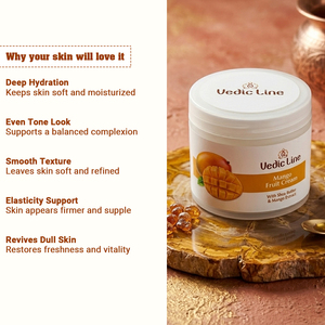 VEDICLINE Crema Facial de Masaje con Manteca de Karité y Mango Natural - 100ml Nutrición Profunda, Iluminación de la Piel, Suavidad y Aspecto Saludable - Product Image 3