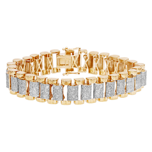 Popular Hot Sale Iced Jewelz 20mm D VVS Quality Moissanite Micro Pave Hip Hop Miami Cuban Link Unisex <b>Gold</b> Plated Bracelet - Product Image 1