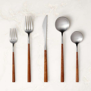 Luxury Design Cutlery <b>Set</b> Stainless Steel <b>Flatware</b> <b>Set</b> With Wooden Handle Dining Silverware For Home Hotel & Restaurant Use - Product Image 2