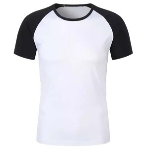 Camiseta Casual de Hombre Blanca y Verde con Manga Raglán y Cuello Redondo, Ajuste Regular, Tejido Liso, Color Sólido 2026 - Product Image 2