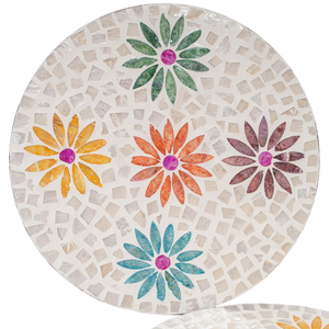 New Design <b>Round</b> Mother Of Pearl Mosaic Tile <b>Placemat</b> Sea Turtle Palm Tree Design with Custom Logo Wholesale - Product Image 2