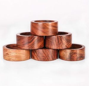 <b>Wood</b> <b>Napkin</b> <b>Rings</b> & Holders Classic Design Eco-Friendly Table Decor for Kitchen Hotels Weddings & Parties - Product Image 5