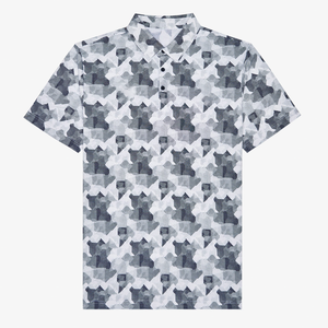 Polos de golf pour hommes de luxe OEM, tissu extensible quadridirectionnel imprimé de qualité supérieure, antibactérien, séchage rapide, broderie personnalisée - Product Image 1