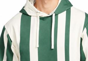 Sweat-shirt à capuche rayé vert et blanc pour homme, coupe classique avec poche logo sur le devant, décontracté, séchage rapide, idéal pour l'automne - Product Image 3