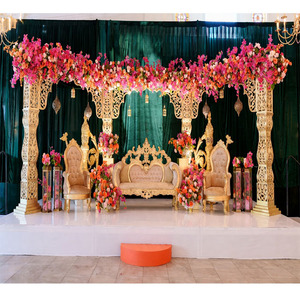 Escenario Temático de Bollywood para Bodas Indias, Magnífico Escenario para Recepción de Bodas Indias, Decoración Elegante para Bodas Maharani en EE. UU. - Product Image 1