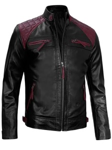 เสื้อแจ็คเก็ตหนังมอเตอร์ไซค์สีดำสำหรับผู้ชาย ยี่ห้อฟรานซ์ - Product Image 1