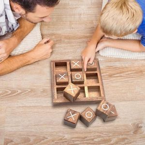 Jeu de Tic Tac Toe en bois prêt à l'emploi avec incrustations métalliques Montagne et Arbre – Jeu de stratégie familial - Product Image 3