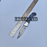 Arka Kilitli Şam Çelik Cep Bıçağı Pakka Ahşap Saplı Katlanır Bıçak Kampçılık Avlanma Deri Soyma EDC Bıçağı Dış Mekan Aracı için İdeal