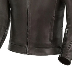 Chaqueta de Motociclista de Cuero Perforado con Textura Natural, Elegante, Negra, de Cuero Genuino, Resistente al Viento e Impermeable - Product Image 5