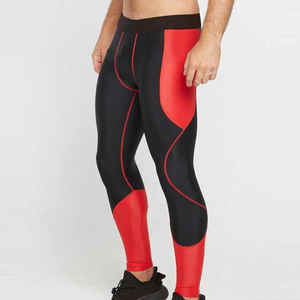 Leggings de compression pour hommes à haute élasticité, pour la course à pied et le fitness, séchage rapide, vêtements de sport, logo personnalisé, vente en gros - Product Image 2