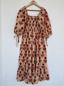Maxi vestido con estampado de rayón bohemio para mujer, atractivo cuello en V, manga larga, botón tejido, playa, vacaciones, salida informal, longitud Midi - Product Image 2