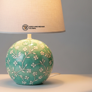Lampe de table haut de gamme en os incrusté, motif floral traditionnel, vente en gros sur mesure - Product Image 6