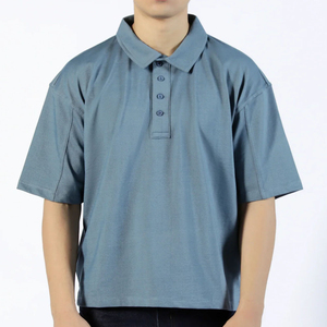 Camisas Casuales para Hombre al por Mayor, Mezcla de Poliéster, Diseño Sólido, Manga Corta, Cierre de Botones, Forro Polar Transpirable de 220g, Servicio OEM - Product Image 2