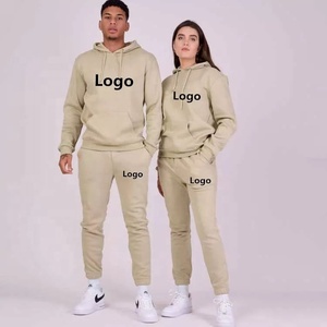 Sudaderas con capucha deportivas para correr de invierno personalizadas, conjuntos de pantalones de chándal, ropa de entrenamiento de algodón 100% sólida de lana, logotipo personalizado transpirable para hombres - Product Image 2