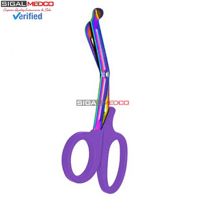 Tijeras EMT de 7.25 Pulgadas con Hojas Arcoíris y Mango Naranja, Acero Inoxidable Alemán, Tijeras Utilitarias EMT para Trauma, Vendajes y Paramédicos - Product Image 6