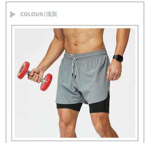 Pantalones Cortos Deportivos 2 en 1 de Lona Transpirables para Hombre, Estilo Casual, para Gimnasio, Verano, Baloncesto, Entrenamiento, Jogging - Product Image 4