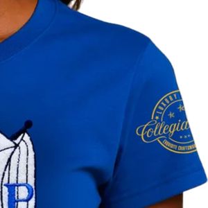 T-shirt en chenille brodé pour femme, en coton doux, avec motif graphique et lettres personnalisées, décontracté, pour tous les jours, haut tendance - Product Image 5