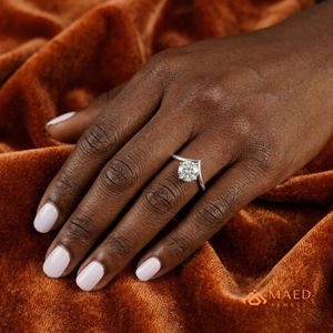 925 Sterling <b>Silver</b> Round Moissanite Engagement <b>Ring</b> mossonite Diamond Bridal Jewelry Women USA Luxury <b>Ring</b> - Product Image 5