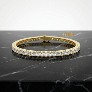Bracelet tennis classique en or avec diamants de laboratoire, or 14K/18K, bijoux fins élégants et luxueux pour femme, style quotidien, cadeau de mariage, fête - Product Image 1