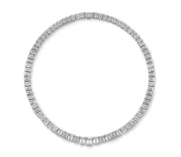 Minimalistische Choker-Halskette mit Smaragdschliff Labor-Diamanten, 10K 14K 18K Massivgold, IGI-Zertifiziert, Luxuriöser Verlobungsschmuck