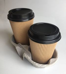 Plateau porte-gobelets en pulpe moulée 2 tasses, rigide et de qualité supérieure, écologique, style vintage, professionnel pour barista, pour événements et traiteur - Product Image 5