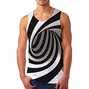 Débardeur homme personnalisé de haute qualité, 100% coton respirant, sublimation et léger, sans manches. - Product Image 5