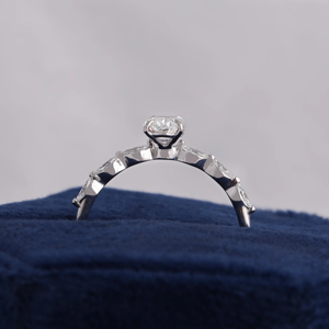 Women's Oval Cut Diamond Engagement Ring White Gold Prong Setting Classic Style - Product Image 3