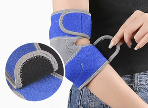 Manchon de compression réglable unisexe pour le coude, respirant, en mousse et polyester, avec fermeture auto-agrippante, protection de base pour le sport et le fitness - Product Image 6