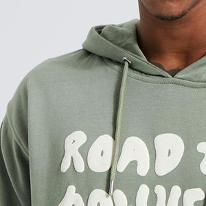 Nouveau design streetwear unisexe en molleton 100% coton, sweats à capuche surdimensionnés avec impression en relief, vente en gros, faible MOQ pour la vente en ligne - Product Image 5
