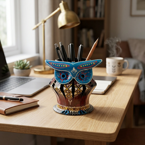 Support de bougie T-Light artisanal de qualité supérieure en forme de visage de hibou pour Diwali, idéal pour l'ambiance de chambre à coucher, disponible pour la vente en gros en Inde - Product Image 1
