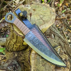 Couteau de Bushcraft Artisanal Forgé à la Main avec Poignée en Cuir et Anneau de Poignée, Étui en Cuir Inclus, Vente en Gros, Fournisseur en Vrac USA UE 2026 - Product Image 6