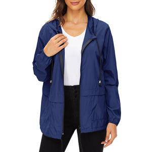 <b>Women's</b> Navy Blue Soft Shell Waterproof Zip <b>Fly</b> Regular Fit Winter Outdoor Rain <b>Jacket</b> with Side Pockets - Product Image 5