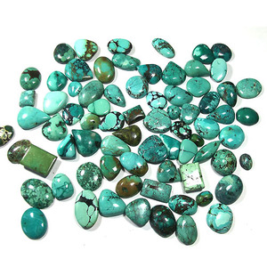 Turquoise tibétaine naturelle, cabochons bruts, authentiques, certifiés, pierres provenant de sources éthiques pour la fabrication de bijoux, provenant d'un grossiste de Jaipur. - Product Image 3
