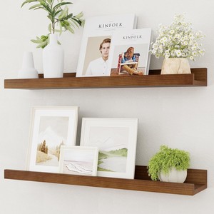 <b>Pine</b> Wood Picture Ledge <b>Shelf</b> - Handcrafted Wall Mount Display | Wholesale - Product Image 3