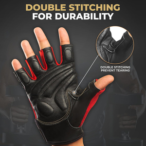 Half Finger Gym <b>Gloves</b> Weightlifting Bodybuilding Leather Fitness <b>Gloves</b> Pakistan Manufacturer Custom Logo OEM ODM - Product Image 3