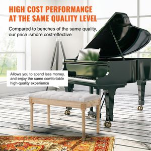 Panca poggiapiedi imbottita da 16 pollici con cuscino trapuntato e gambe in legno di gomma imbottite in schiuma, panca per il fondo del letto - Product Image 6