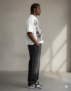 Camisetas de Hombre Oversize de Algodón 100% Pesado con Estampado Gráfico DTG y Serigrafía, Estilo Boxy Cropped, de la Marca Rexfit Sports - Product Image 4