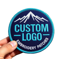 Badge brodé découpé à la forme, style aventure en plein air, logo personnalisé, broderie 3D, thermocollant/à coudre, ISO9001 & BSCI