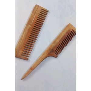 Peine para Cabello de Madera de Neem Ecológico, Herramienta Anti-Frizz para Desenredar Cabello Largo y Grueso, Producto Artesanal de Bambú - Product Image 1