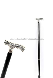 สุภาพบุรุษเดินติดกับด้ามทองเหลืองไม้สไตล์วินเทจออกแบบเดินติดไม้เท้าวินเทจทองเหลืองจับออกแบบ - Product Image 5