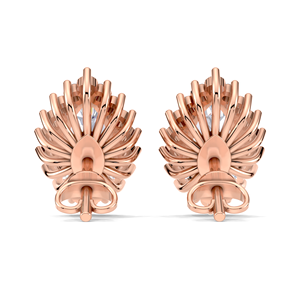 Boucles d'oreilles à clous en diamant taille marquise 1,29 carat avec halo, en or jaune, blanc et rose 14 carats, fermoir à vis, bijoux fins de luxe à motif floral - Product Image 3