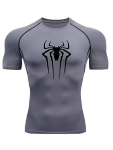 Camiseta de Compresión de Manga Larga para Hombre, Ecológica, Personalizada, con Logotipo de Araña Blanca Estampado en la Parte Delantera, de Secado Rápido, Spandex/Poliéster - Product Image 3