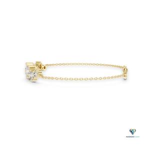 3.03 CT Yellow <b>Gold</b> Round Lab Grown Diamond Graduated Bracelet in 18K <b>Solid</b> <b>Gold</b> - Product Image 2