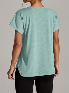 เสื้อยืดแขนสั้นผู้หญิงขายดีประจำฤดูร้อน เสื้อยืดน้ำหนักเบา สีสันปรับแต่งได้ เสื้อยืดผู้หญิงแฟชั่นลำลองสำหรับฤดูใบไม้ผลิและฤดูร้อน - Product Image 5