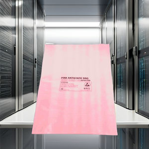 ถุงซิปล็อค LDPE สีชมพูป้องกันไฟฟ้าสถิตย์ พร้อมการพิมพ์กราเวียร์ สำหรับบรรจุภัณฑ์อุปกรณ์อิเล็กทรอนิกส์ - Product Image 1
