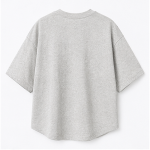 Custom Heather Ash Cotton <b>Modal</b> Curved Hem Mens Oversized Short Sleeve Crew Neck <b>T</b>-<b>Shirt</b> MTS-OVR-0004 - Product Image 2